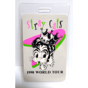 Stray Cats Backstage Pass Original 1990 World Tour Cool Cat Hat Crown Rockabilly